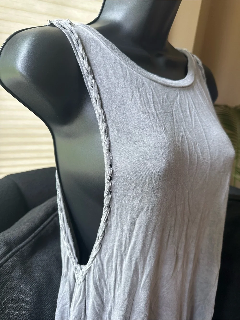 Soft & Sexy by American Eagle • gray • braided drape tank top • small